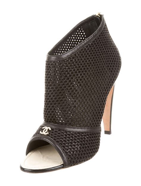 chanel mesh peep toe booties|Chanel Mesh Peep.